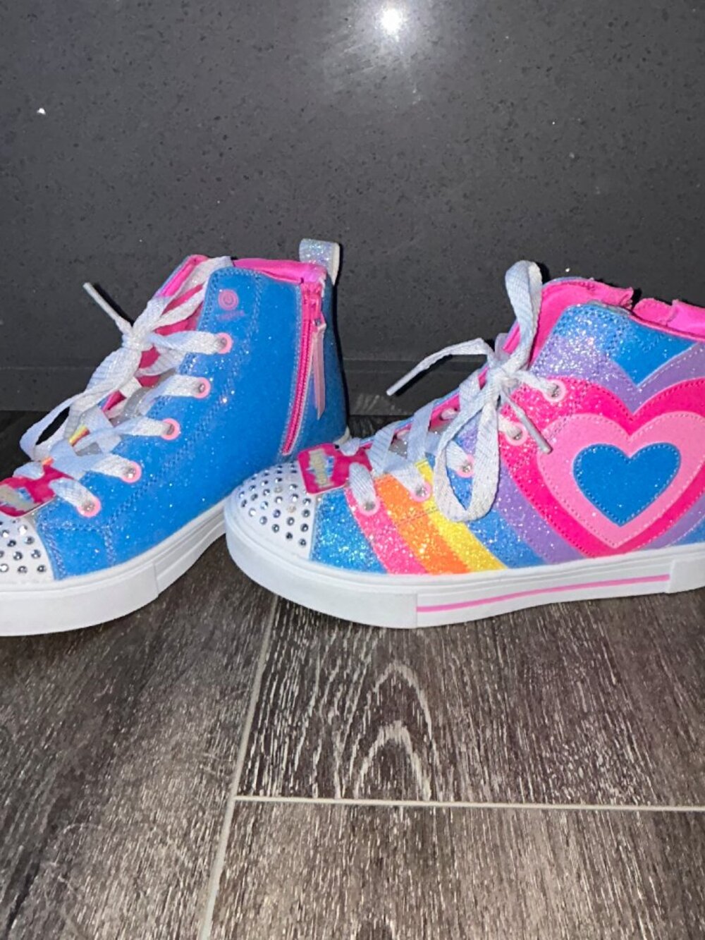 Skechers Twinkle Toes Twinkle Sparks Heart Pop Girls' Sneakers Size 3 NWT NEW